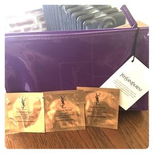 Yves Saint Laurent Beaute makeup bag w/ 3 samples